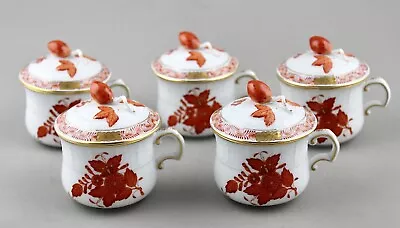 Buy HEREND CHINESE BOUQUET APPONYI RUST AOG POT DE CREME & COVER 739 X 5 EXCELLENT! • 375£