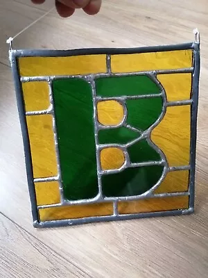Buy Vintage Stained Glass Window Panel With 'B' Design • 29.90£