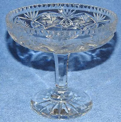 Buy Vintage Crystal Cut Glass Pedestal Dish Bowl 20cm • 12.50£