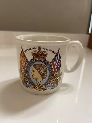 Buy Vintage 1953 Mug For The Coronation Of Queen Elizabeth 11 British Pottery • 5£