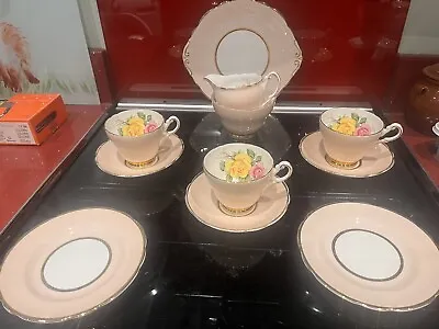 Buy Very Pretty Pink Floral  China Tea Set For Three • 29.50£