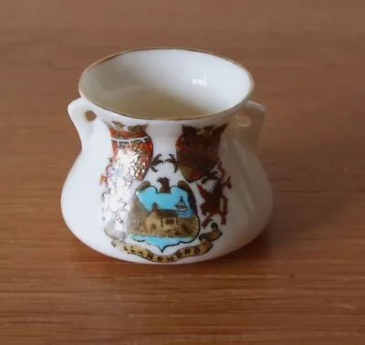 Buy Victorian China Crested Ware Cauldron Shape Pot Carrying The Crest For LLandudno • 1.20£