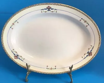Buy Antique CLEVELAND CHINA TOKIO 12  Oval Serving Platter PINK ROSES ON SCROLLS • 28.37£