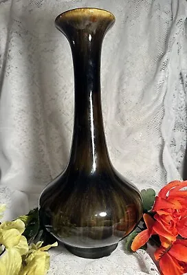 Buy Vintage MCM Hosley TM Potteries Vase Green Drip Crackled Glaze Vase 13  Tall • 21.73£
