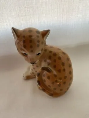 Buy Lomonosov  Sitting Cheetah Porcelain Figurine Made In Russia. • 15£