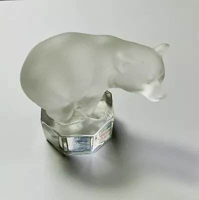 Buy Nachtmann Crystal Creations Glass Frosted Black Bear On Clear Base Figurine • 48.04£