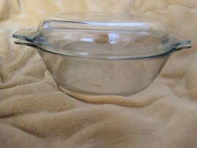Buy Vintage Pyrex Round Clear Glass Casserole Dish With Lid 9.75  Wide (Htub • 5.95£