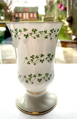 Buy Vase Royal Tara Fine Bone China Handmade In Galway Ireland Shamrocks 5.5  TALL • 14.99£