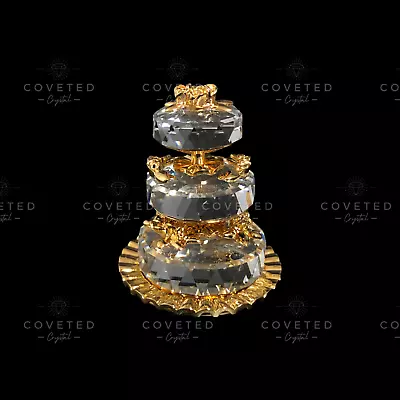 Buy RARE Swarovski Crystal Memories WEDDING CAKE GOLD 235249 Mint Boxed Retired • 45£