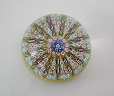 Buy Vintage Perthshire PP1 13 Spoke Yellow Ground Glass Millefiori Paperweight • 20£