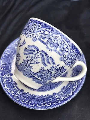 Buy English Ironstone Tableware- Old Willow Pattern - Tea Cup & Saucer • 3.99£