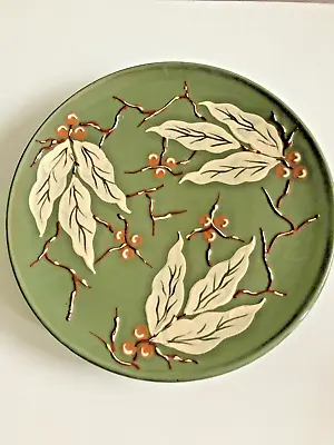 Buy Rare Vintage C. H. Brannam Barnstable Pottery Green Berries & Leaf Plate 26.cm • 35£