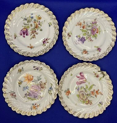 Buy Four Dresden China Plates Dishes Hand Painted • 5£