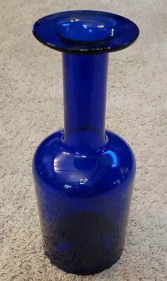 Buy Holmegaard Gulvase Otto Brauer Design Cobalt Blue Danish Modern Glass Vase 12  • 94.45£