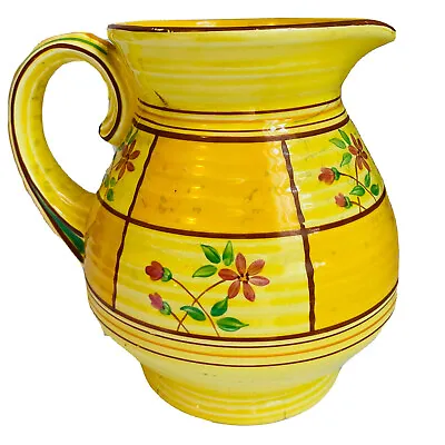 Buy Vintage Crown Ducal Ware Jug Pitcher  Vase Yellow Flowers READ • 28.99£