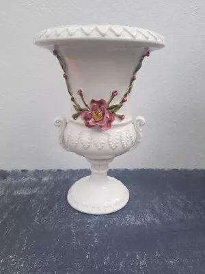 Buy Vintage Italian Capodimonte? Plant Pot Vase Urn 3D Floral Rose Detail Stamped 9  • 20£