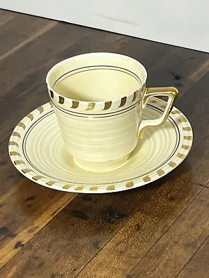 Buy Crown Ducal Vintage Ceramic Demitasse Cup & Saucer Set Pattern #784158 Gold Rim • 14.21£
