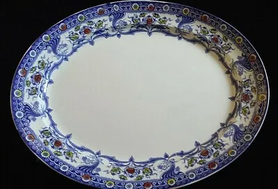 Buy F Winkle & Co Colonial Pottery Malvern Blue 16¼ Inch Oval Platter Plate C1904 • 49.99£
