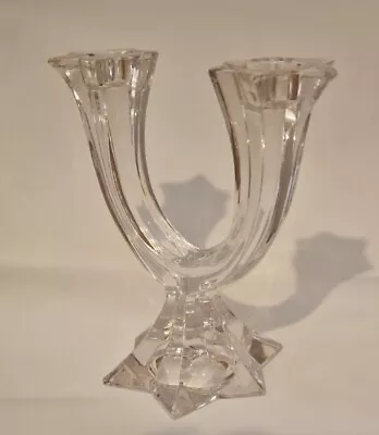 Buy Vintage Glass Candelabra Twin Stem, 7  Tall, 6  Wide • 24.99£