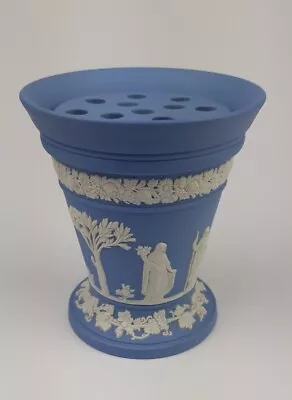Buy Vintage Wedgwood Blue Jasperware 6  Vase With Flower Insert • 24.95£