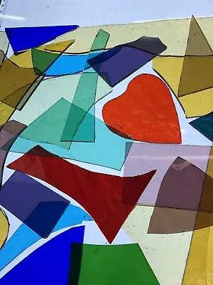 Buy Stained Glass Offcuts Rainbow Colours Small Pieces Copper Foil Or Mosaic 27x26cm • 8£