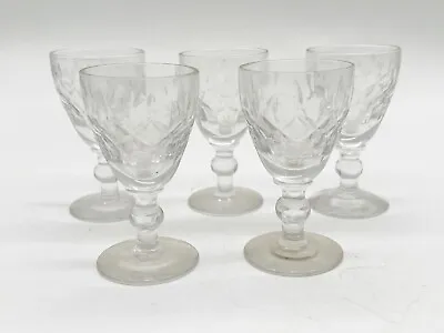 Buy 5 X Vintage Short Crystal Cut Glass Sherry Port Glasses Breweriana Webb Corbett • 19.99£