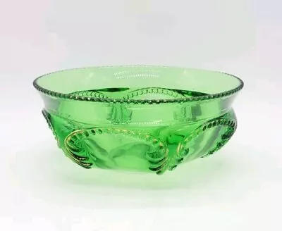Buy Antique 1899 Fostoria  PRISCILLA  #676  Green With Gold Master Berry Bowl EAPG • 37.94£