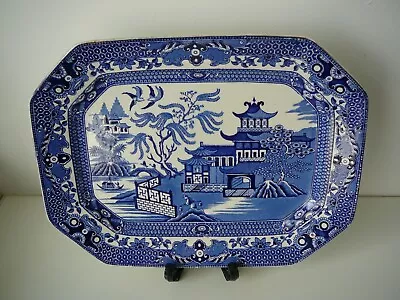 Buy Burleigh Ware Willow Pattern Serving Platter Plate 28x21.5cm England Blue/ White • 19.99£