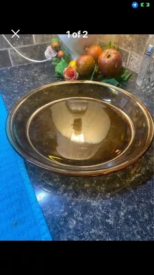 Buy Vintage 1970’s, Amber Anchor Hocking 9” Glass Pie Plate • 14.34£