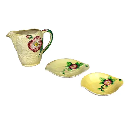 Buy Vintage Carlton Ware Milk Cream Jug & Leaf Shaped Plate & Bowl Dishes, Floral • 24.50£