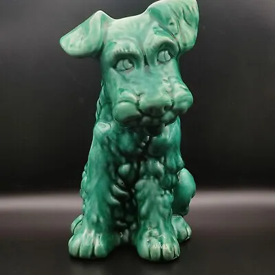 Buy Large Roddy Ware Terrier Dog - Green Glaze / 10  Tall - E. Roddy & Co. Burslem • 28£
