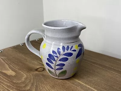 Buy Handmade Small Grey Glazed Pottery Abstract Floral Decorative Vase / Jug • 12.20£