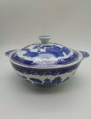 Buy Alfred Meakin Transferware Old Willow Tureen Vintage VGC Blue White #q12 • 15£