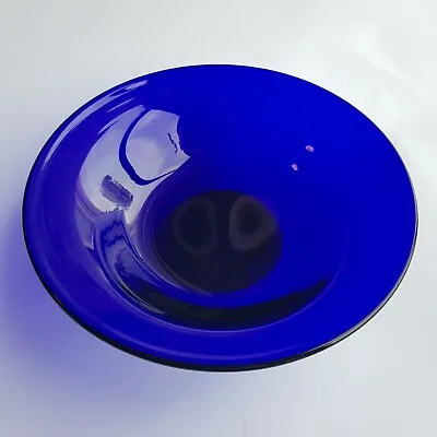 Buy Thomas Webb Art Deco Cobalt Blue Footed Glass Bowl Bristol VTG 20cm England • 26.50£