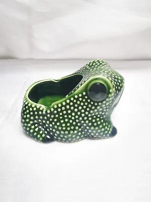 Buy Vintage Portugal Subtil Ceramics, Jean Roger Style Green Hobnail Frog Planter  • 20.99£