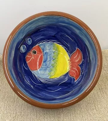 Buy CORVAL-Vintage Portuguese Pottery Bowl-Decorative Hand Painted Fish-13.5 Cm • 15£