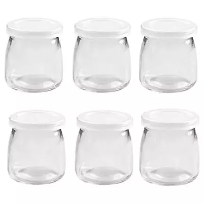Buy JZK Set 6 PCS 200ml Pudding Yogurt Pots With Lids, Small Glass Jars With Lids, • 18.52£