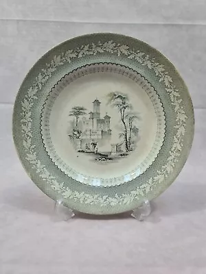 Buy Antique Victorian Jacob Furnival Pottery 'Palmyra' Green Transferware Plate #180 • 24.99£