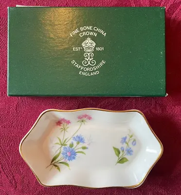 Buy Crown Staffordshire Fine Bone China Wild Flowers Trinket Dish BRAND NEW IN BOX • 5.99£