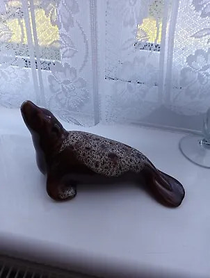 Buy Vintage Large Brown Honeycomb Glazed Seal - Fosters Pottery • 13.50£