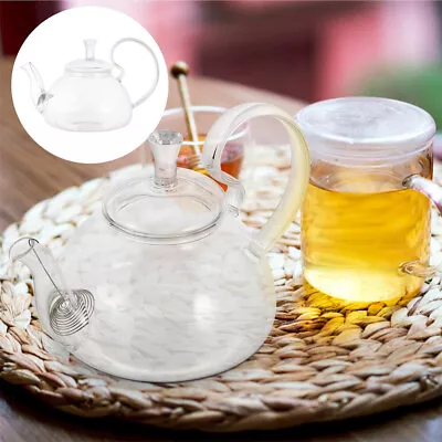 Buy Clear Glass Teapot Set Flower Coffee Maker Kettle • 14.78£