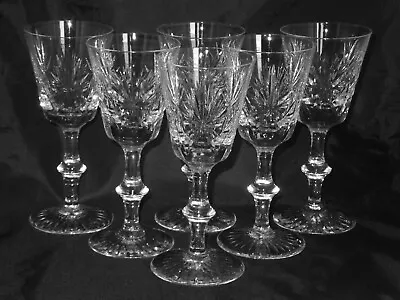 Buy Edinburgh Crystal  Star Of Edinburgh  White Wine Glasses X 6 (6⅜ /16.2cm) • 65£