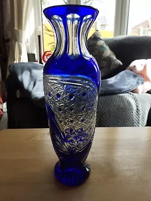 Buy French 19th Century Baccarat Bristol Blue Glass Vase C1850 • 14.99£