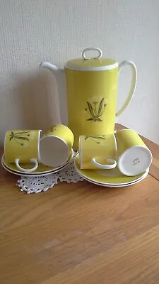 Buy Vintage Susie Cooper Maize Coffee Espresso Pot Esspresso 4 Cups Saucers Yellow  • 45£
