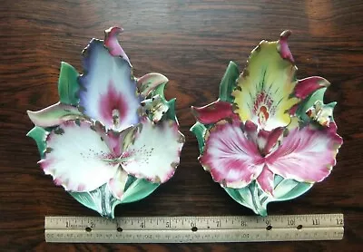 Buy PAIR Butterfly ORCHID Bowls, Hand Painted With Gilt Gold By LEFTON China • 75.87£