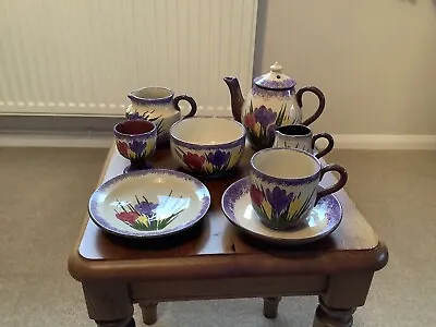 Buy Vintage Longpark Torquay Pottery Breakfast Set Crocus Design • 40£