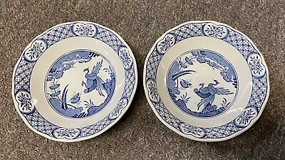 Buy Furnivals Old Chelsea Soup Cereal Bowls X 2 Blue & White No 647812  6.5 Inches • 15£