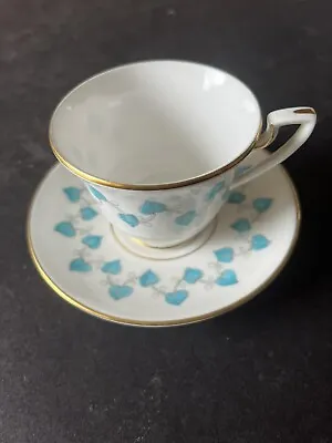 Buy Royal Worcester Bone China Cup & Saucer Z2185-1 Ring Of Blue Leaves Around Edge • 9.99£