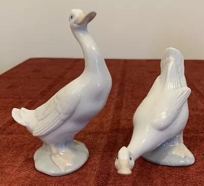 Buy 2 Lladro Nao Geese Figurines App 4.25” & 5.75” Tall • 10£