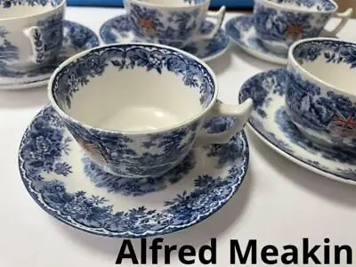 Buy Alfred Meakin Edinburgh 11-Piece Ceramic Dinnerware Set Blue Floral Design • 183.34£